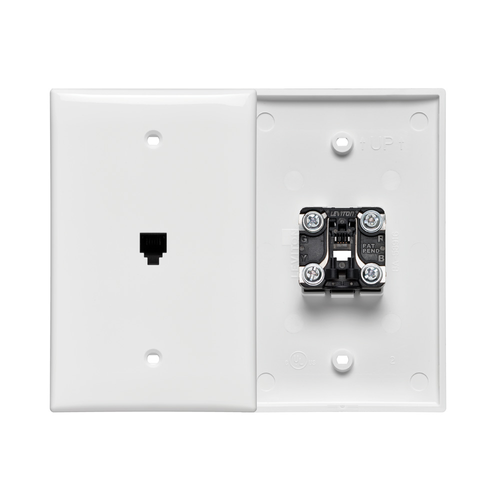 Main product image of Midsize Telephone Wall Jack, 6p4c (White)