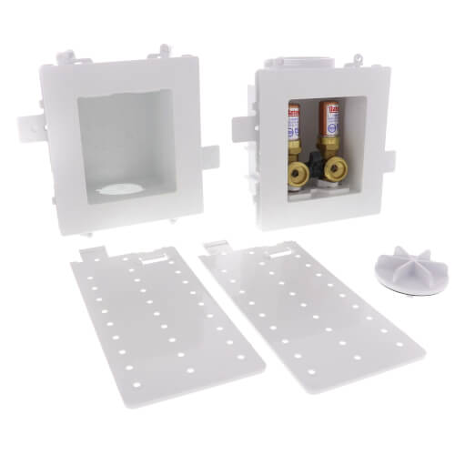 MODA Washing Machine Outlet Box w/ 1/4 Turn Valves & Hammer (F1960 Expansion PEX)