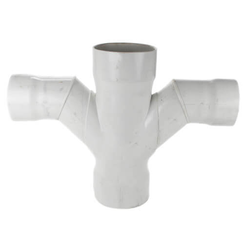 Main product image of 10" x 4" PVC DWV Double Sanitary Tee