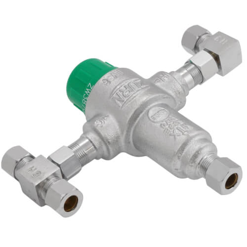 Main product image of 3/8" Aqua-Gard Thermostatic 4 Port Mixing Valve, Lead Free (Compression)