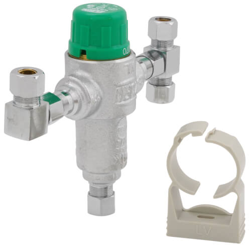 Main product image of 3/8" Aqua-Gard Thermostatic 4 Port Mixing Valve, Lead Free (Compression)