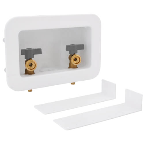 Centro II PEX Crimp Assembled Washing Machine Outlet Box w/ 1/4 Turn (Standard Pack)