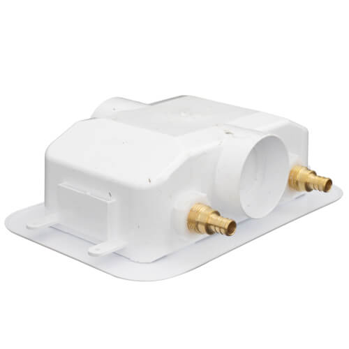Main product image of Centro II PEX Crimp Assembled Washing Machine Outlet Box w/ Water Hammer Arrestor, 1/4 Turn (Standard Pack)