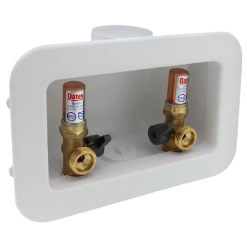 Centro II Expansion PEX Assembled Washing Machine Outlet Box w/ Water Hammer Arrestor, 1/4 Turn (Standard Pack)