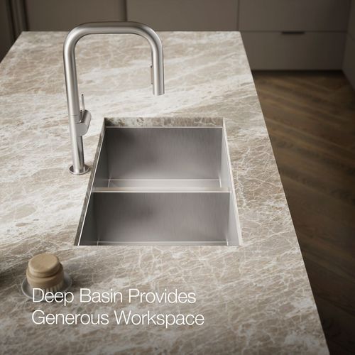 Main product image of Vault 33" 1-Hole Top/Undermount Double Bowl Kitchen Sink, K-3820-1-NA