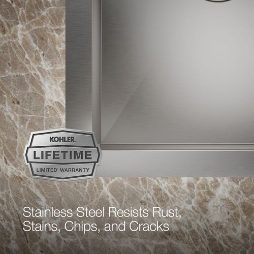 Main product image of Vault 33" 1-Hole Top/Undermount Double Bowl Kitchen Sink, K-3820-1-NA