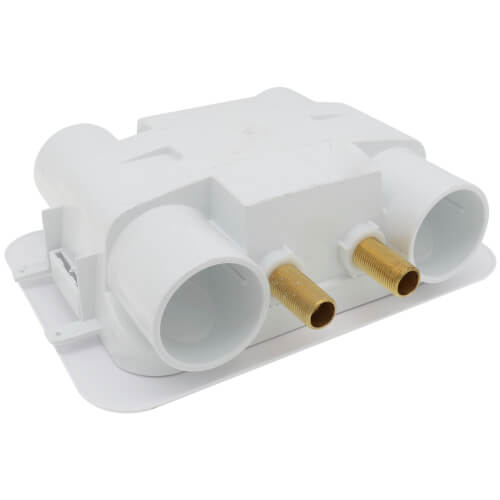 Main product image of 2 x 4 Copper Assembled Washing Machine Outlet Box w/ Water Hammer Arrestor, 1/4 Turn (Standard Pack)