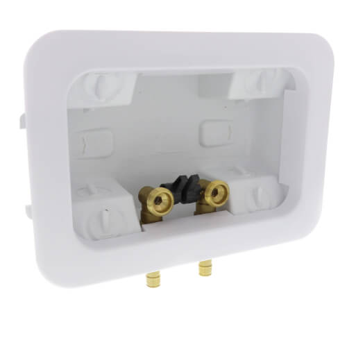 2" X 4" Expansion PEX Washing Machine Outlet Box 1/4 Turn Brass Ball Valves, Assembled