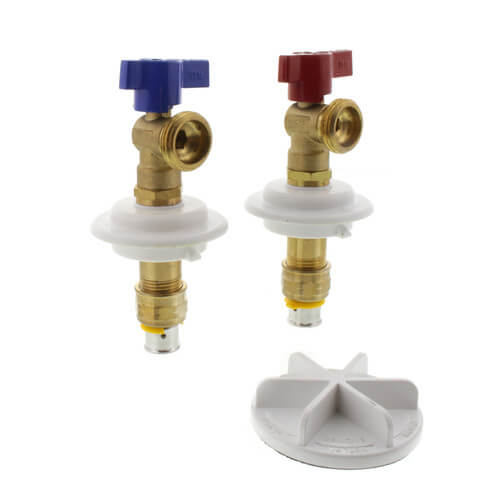 QUADTRO Unassembled Washing Machine Outlet Box w/ 1/4" Turn (1/2" PEX Press)