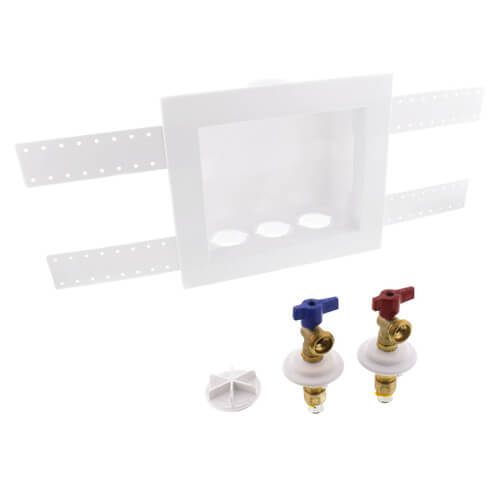 QUADTRO Unassembled Washing Machine Outlet Box w/ 1/4" Turn (1/2" PEX Press)