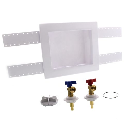 Main product image of QUADTRO PEX Crimp Washing Machine Outlet Box w/ 1/4 Turn Ball Valve (Display Box)