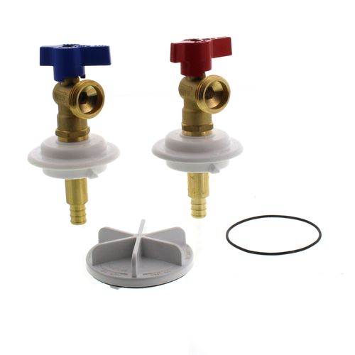Main product image of QUADTRO Washing Machine Outlet Box w/ 1/4 Turn Brass Ball Valves (1/2" PEX Crimp)