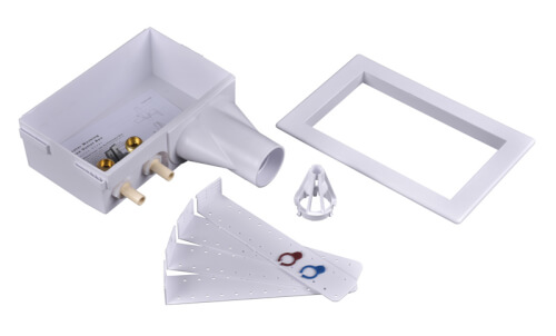 Main product image of Eliminator CPVC, Bottom Mount Washing Machine Outlet Box w/ 1/4 Turn (Standard Pack)