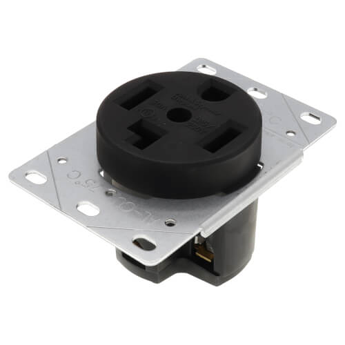 Main product image of Straight Blade Single Receptacle, 3P, 4-Wire - Black (30A, 125/250V)