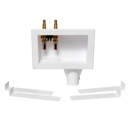 Main product image of Eliminator Expansion PEX, Top Mount Washing Machine Outlet Box w/ Water Hammer Arrestor, 1/4 turn (Contractor Pack)