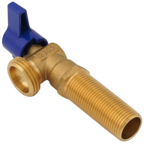 Main product image of 3/4" Washing Machine Outlet Box Copper Valve w/ 1/4 Turn (Blue)