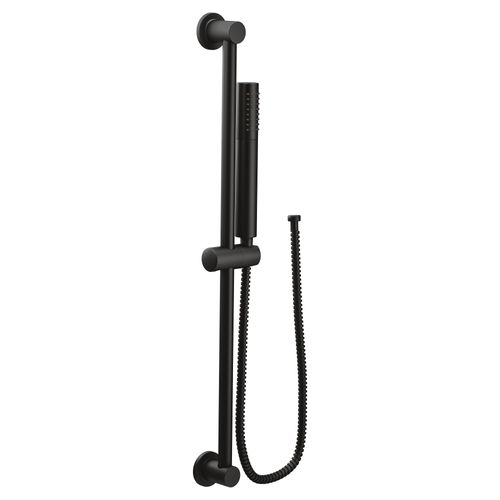 Main product image of Matte Black Eco-performance Modern 1 Function Handshower w/ 30" Slide Bar, 3887EPBL
