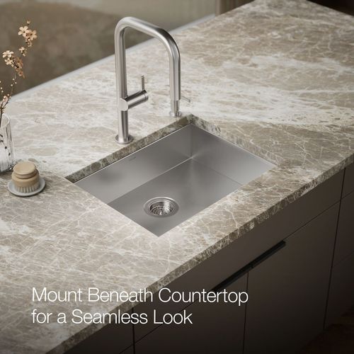 Main product image of Vault 25" 1-Hole Top/Undermount Single Bowl Kitchen Sink, K-3894-4-NA