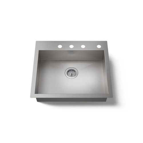 Main product image of Vault 25" 1-Hole Top/Undermount Single Bowl Kitchen Sink, K-3894-4-NA