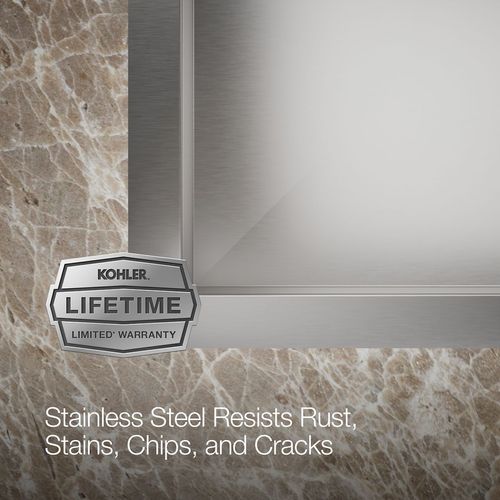 Main product image of Vault 25" 1-Hole Top/Undermount Single Bowl Kitchen Sink, K-3894-4-NA