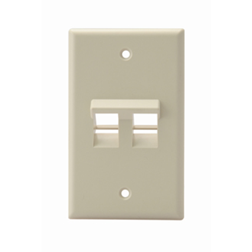 Main product image of Angled Single-Gang Quickport, Wallplate, 2-port (Ivory)