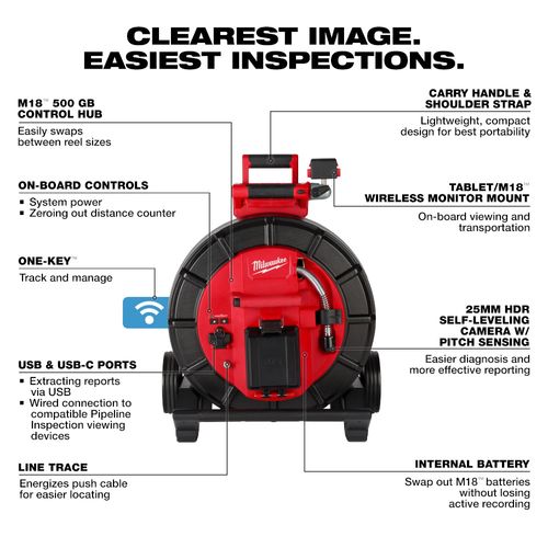 Main product image of M18 200' Mid-Stiff Modular Pipeline Inspection System