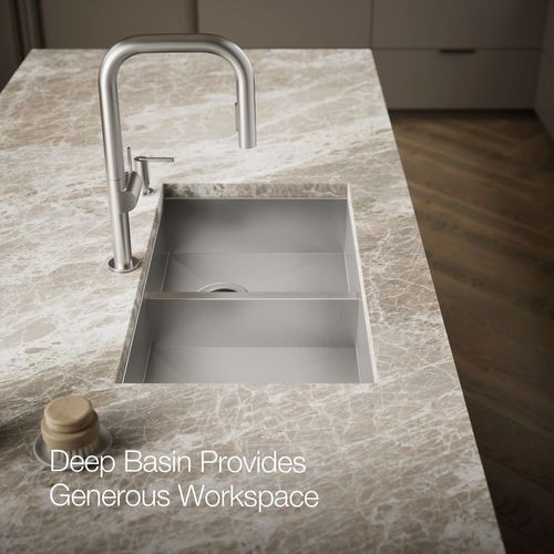 Main product image of Vault 33" 4-Hole Top/Undermount Double Bowl Kitchen Sink, K-3996-4-NA