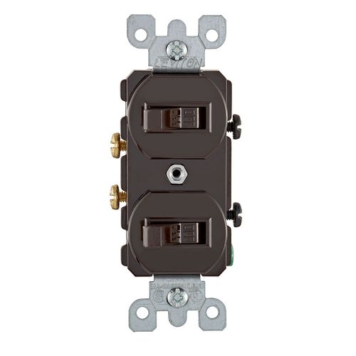 Main product image of 20A Duplex Single-pole/Single-pole Combination Switch, Non-grounding (Brown)