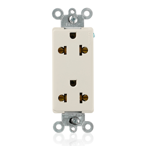 Main product image of Decora Plus Duplex Receptacle, Straight Blade and Europlug, 15A 125/250V 2P, 3W (Light Almond)