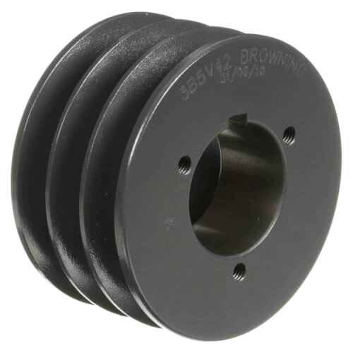 Main product image of 3 Groove Cast Iron Split Taper Sheave, A, B or 5V Belt,  4.48" OD