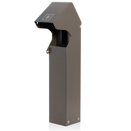 Main product image of 1-Gang 18" Stainless Steel Power Pedestal, Surface Mount, NEMA 3R, Lockable Flush Hinge Top, Self-Closing Lid, Bronze, Stainless Steel