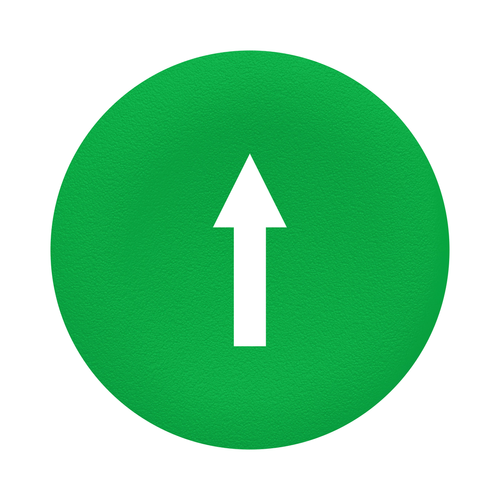 Main product image of Harmony ZB Round White Marked Right Arrow Push Button Cap - Green
