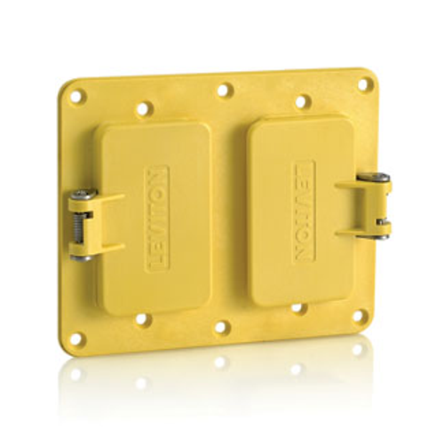 Main product image of 2, GFCI/Decora Receptacle Coverplate w/ Weather-resistant Flip Lid Yellow