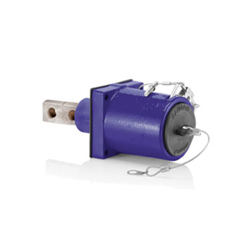Main product image of Rhino-Hide Double Pole Male 45 Deg Receptacle Double Hole Bus Bar, 313MCM-777MCM Cable (Purple)