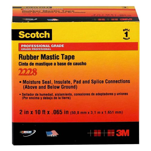 Main product image of 2" x 10' ft. 65 mil Black, Scotch Rubber Mastic Tape 2228