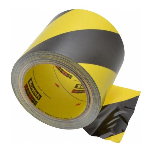 Main product image of 4" x 36 yd, Safety Stripe Vinyl Tape 5702, Black/Yellow, 5.4 mil