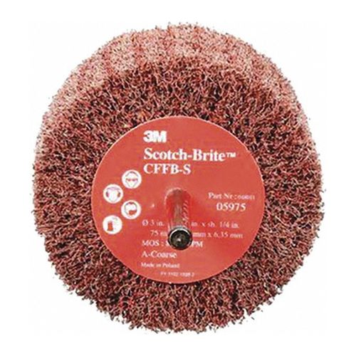 Main product image of 3" dia, 1-3/4" Face, Non-Woven Coarse Grade, 8,500 Max RPM, Mounted Flap Wheel