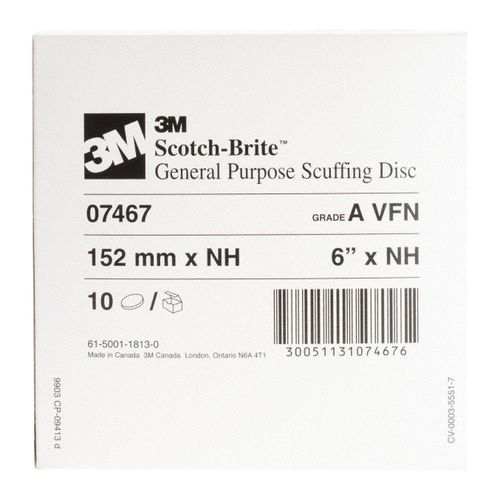 Main product image of Scotch-Brite Scuffing Disc, 07467, A/O Very Fine, 6" x NH (Pack of 10)
