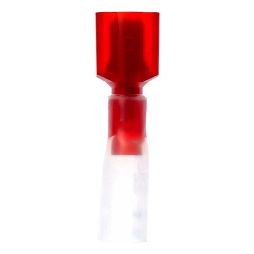 Main product image of Male, Nylon Heat Shrink, 22-18 AWG, 1/4" Tab Width Wire Disconnect, Red (Pack of 25)
