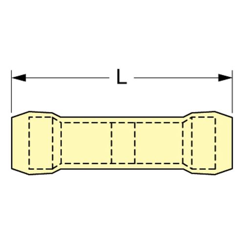 Main product image of Fully Insulated Nylon, Crimp-On Connection Butt Splice Terminal (Pack of 50)