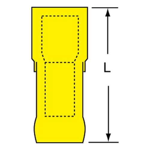 Main product image of Female, Nylon, 12-10 AWG, 1/4" Tab Width Wire Disconnect, Yellow (Pack of 50)