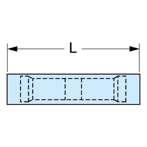 Main product image of Fully Insulated Nylon, Crimp-On Connection Butt Splice Terminal (Pack of 100), 7010397397