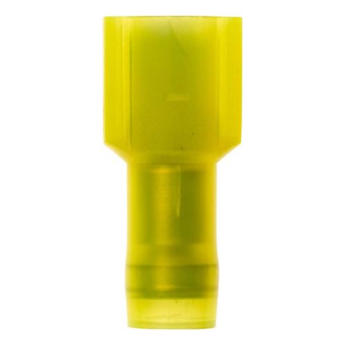 Main product image of Male, Nylon, 12-10 AWG, 1/4" Tab Width Wire Disconnect, Yellow (Pack of 50)