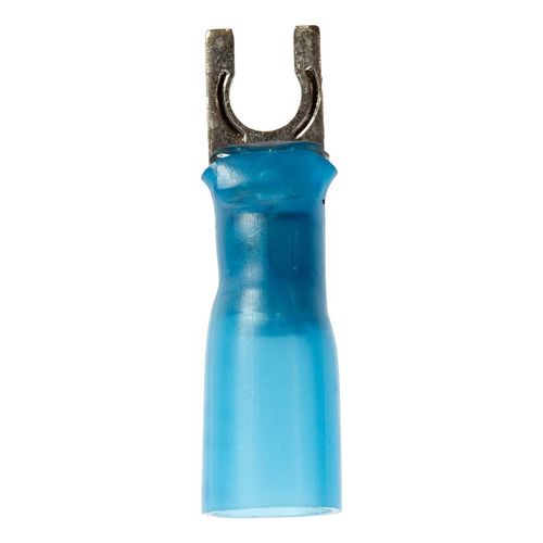 Main product image of Partially Insulated, #6 Stud, Crimp Locking Fork Terminal, Blue (Pack of 25)