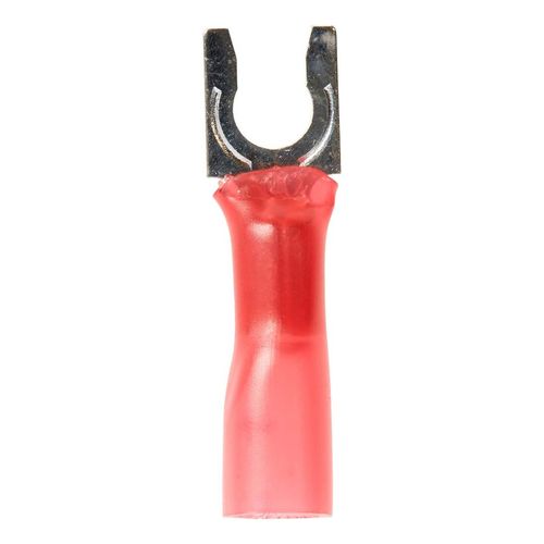 Main product image of Partially Insulated, #8 Stud, Crimp Locking Fork Terminal, Red (Pack of 25)