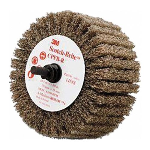 Main product image of 3" dia, 1-3/8" Face Width, Alum. Oxide Non-Woven, Med Grade, 8,000 Max RPM, Mounted Flap Wheel