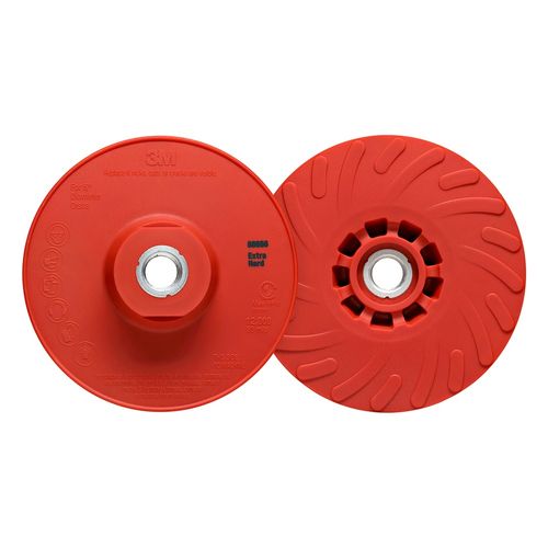 Main product image of 5", Red, Disc Back-up Pad Ribbed, 88656, Extra Hard, One Piece