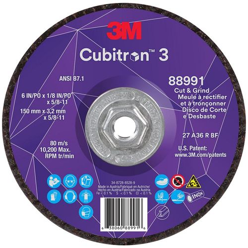 Main product image of 6" Dia Precision Shaped Ceramic Depressed-Center Wheels 1/8" Thick 36 Grit, 7100313205