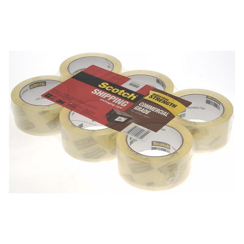 Main product image of 1-7/8" x Polypropylene, 3.1 mil Thick, 35 Lb/in Tensile Strength, Packing Tape (Pack of 6)