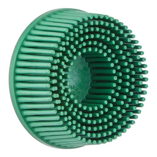 Main product image of 2" 50 Grit Ceramic Tapered Disc Brush Coarse Grade, Type R Quick Change Connector, 5/8" Trim Length, 7000000742